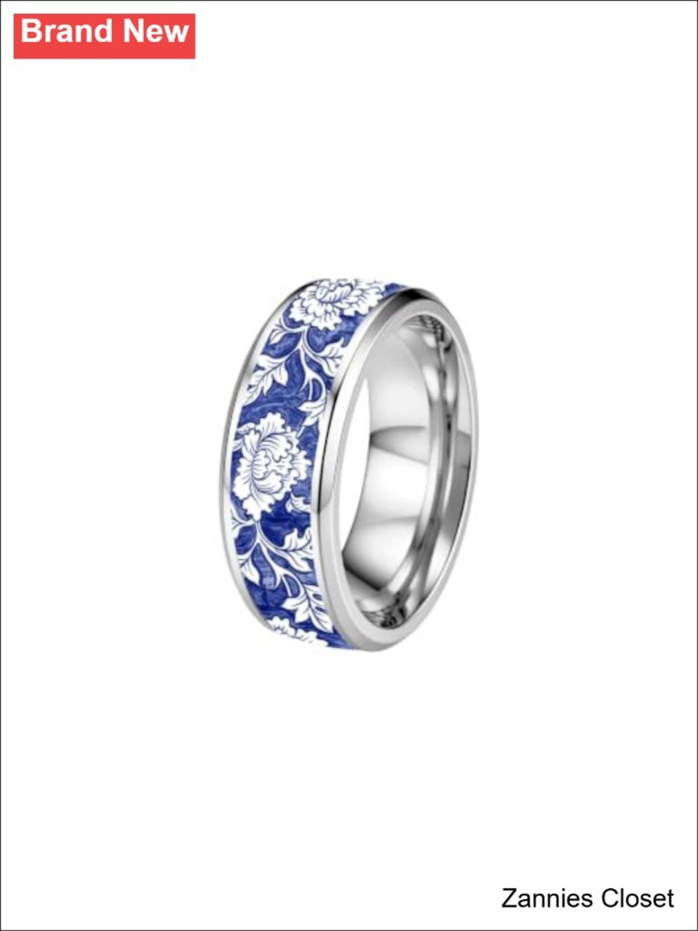 💍 Vintage Floral Filigree Band Ring Stainless Steel Resin Promise Ring